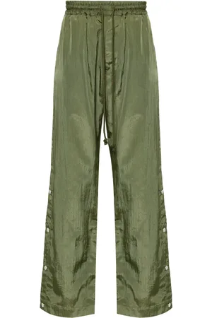 SONG FOR THE MUTE Logo-studs straight-leg trousers