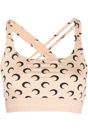 Marine Serre Crescent Moon-print crop top