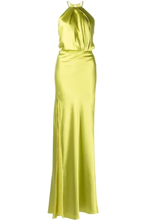 Michelle Mason Pleat-detail halterneck dress