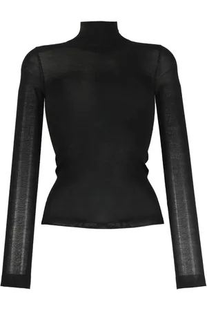 Nanushka Semi-sheer merino knit top