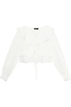 tout a coup Ruffle-detail striped blouse