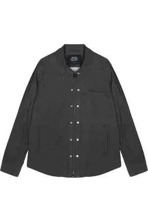 MAN ON THE BOON. Creased zipped jacket