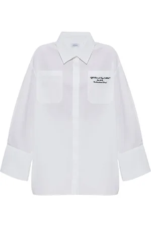 OFF-WHITE Embroidered logo shirt dress