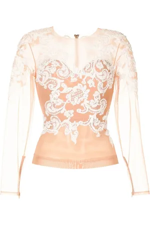 Zuhair Murad Baroque-embroidered silk top