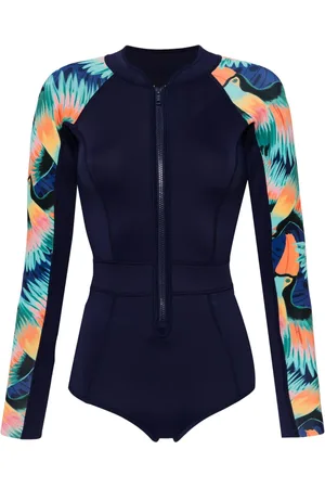 Duskii Tropical-print long-sleeved swimsuit