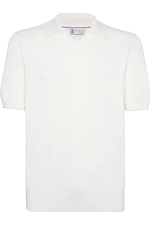 Brunello Cucinelli Pointed-flat collar cotton polo shirt