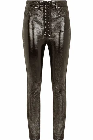 Dolce & Gabbana Eyelet-detail coated skinny jeans