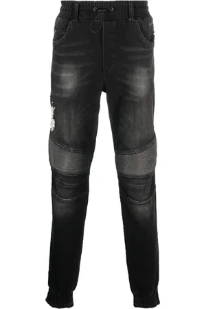 Philipp Plein Drawstring-waist tapered jeans