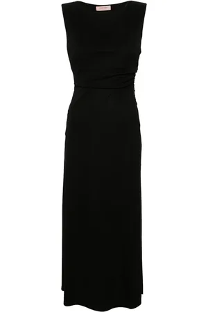 Twin-Set Gathered sleevleess maxi dress