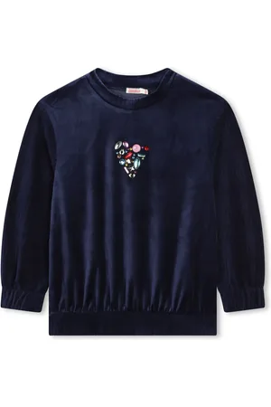 Billieblush Stud-embellished velvet sweatshirt