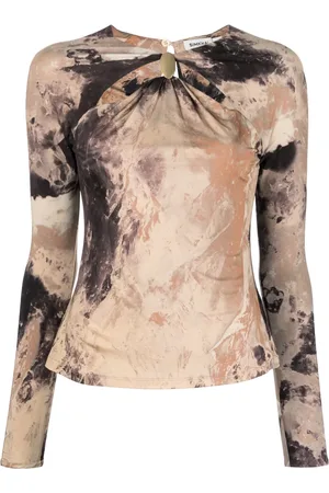 Simkhai Cut-out abstract-print T-shirt