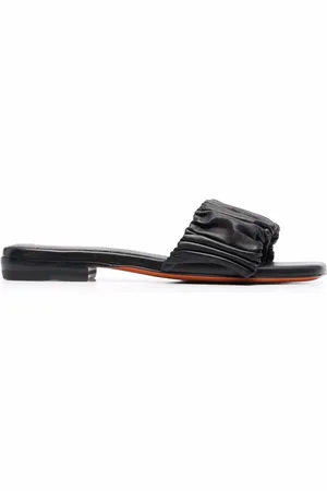 santoni Ruched leather sandals