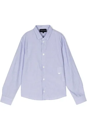 Emporio Armani Embroidered-logo polka-dot shirt