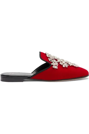 Giuseppe Zanotti Elsa crystal velvet mules