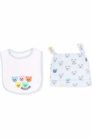 Moschino Teddy-bear beanie and bib set
