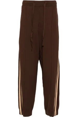 CROQUIS Side-stripe knit trousers