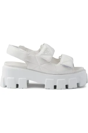 Prada Triangle-logo quilted leather sandals