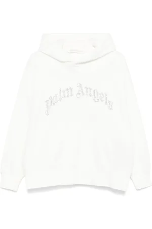 Palm Angels Crystal-embellished logo hoodie