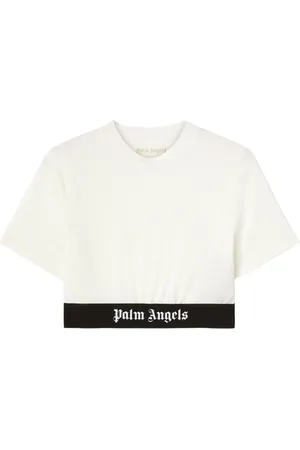Palm Angels Logo-underband cotton crop top