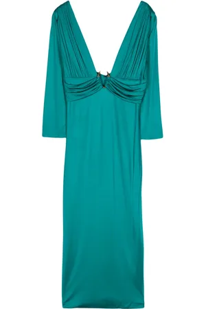 Roberto Cavalli Tiger Tooth-embellished midi dress
