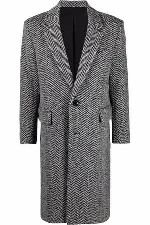 Ami Chevron-pattern single-breasted coat
