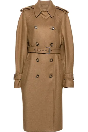 Sportmax Double-breasted twill trench coat