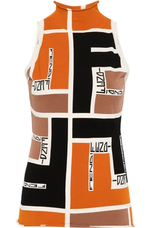 Fendi FF Puzzle print knitted top