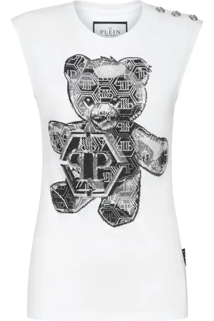 Philipp Plein Crystal-embellished cotton tank top