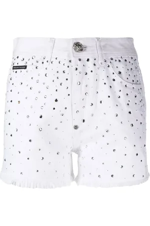 Philipp Plein Logo-patch crystal-embellished shorts