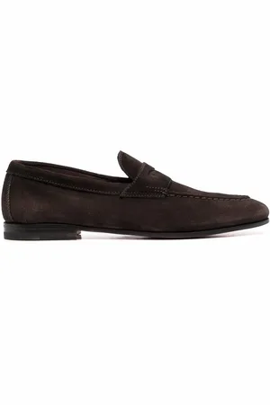 santoni Door suede loafers