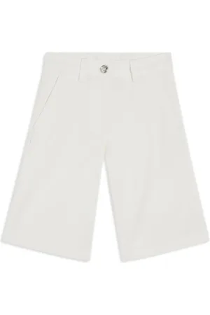 VERSACE Logo-patch denim shorts