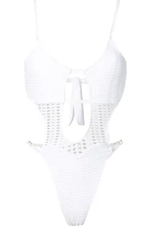 AMIR SLAMA Open-knit cut-out one-piece