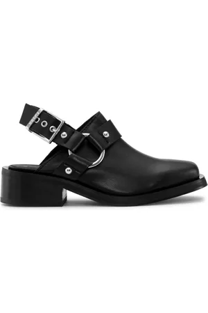 Ganni Biker slingback leather mules
