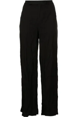 Uma Raquel Davidowicz Crinkled-finish high-waisted trousers