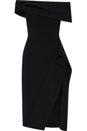 Oscar de la Renta Ribbon-Detailed off-shoulder cocktail dress