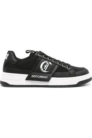 Roberto Cavalli Logo-print leather sneakers