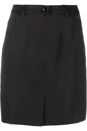 MARTINE ROSE High-waisted logo-patch skirt