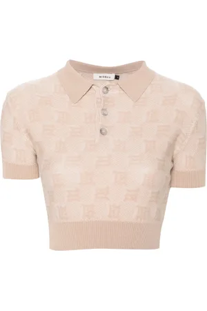 MISBHV Monogram-jacquard cropped polo shirt
