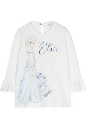 MONNALISA Crystal-embellished cartoon-print T-shirt