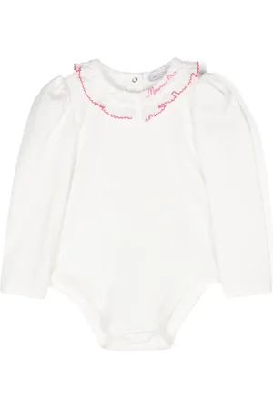 MONNALISA Logo-embroidered ruffled body