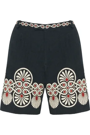La DoubleJ Medallion-print cotton shorts