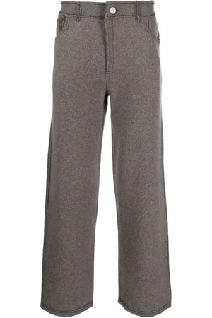 Barrie Contrast-stitching denim-effect trousers