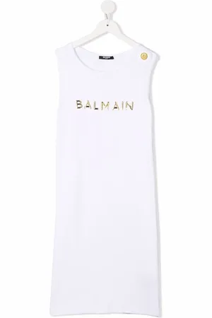 Balmain TEEN chest logo tank dress