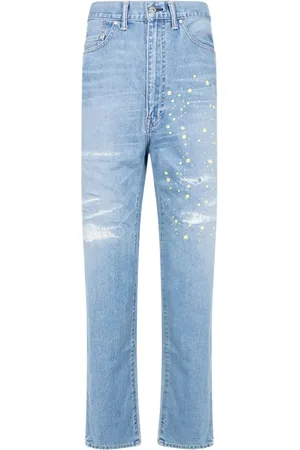 A Bathing Ape X Kid Cudi Damaged Denim straight-leg jeans