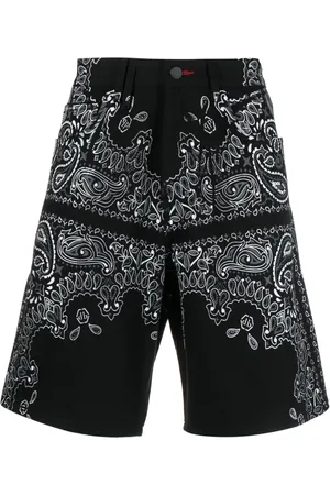 Philipp Plein Bandana-print denim shorts