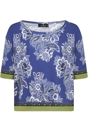 Etro Floral-print contrasting-trim blouse