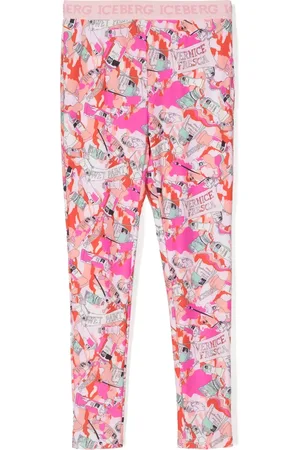Iceberg Paint tube-print logo-waistband leggings