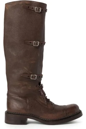 Miu Miu Lace-up leather boots