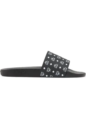 MCM Logo-print single-strap slides