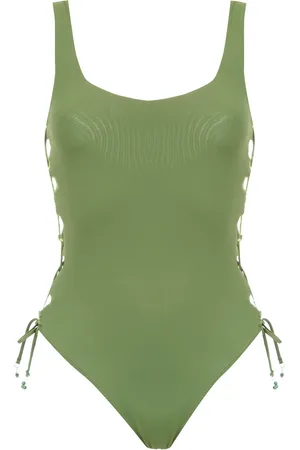 AMIR SLAMA Lace up detail swimsuit